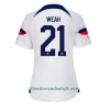 Camiseta de fútbol Estados Unidos Timothy Weah 21 Primera Equipación Mundial 2022 - Mujer